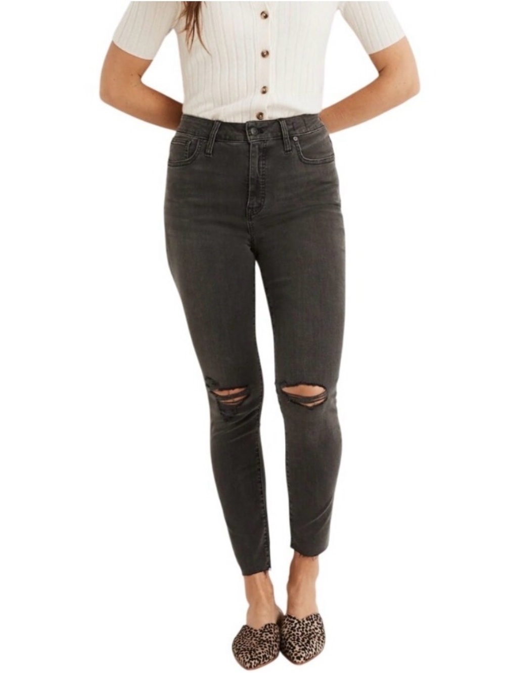 Madewell Curvy High-Rise Skinny Jeans in Black Sea Size 27